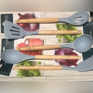 Gibson Home Blue Silicone Utensils (Set of 5)